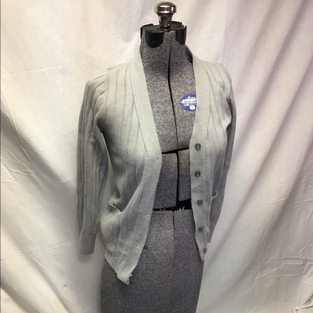 Vintage Ribbed Button-Down Cardigan